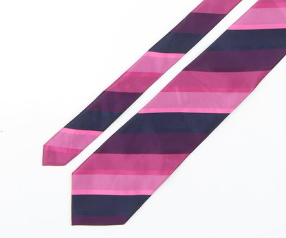 Marks and Spencer Mens Multicoloured Striped Polyester Pointed Tie One Size