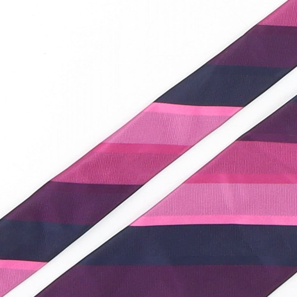 Marks and Spencer Mens Multicoloured Striped Polyester Pointed Tie One Size