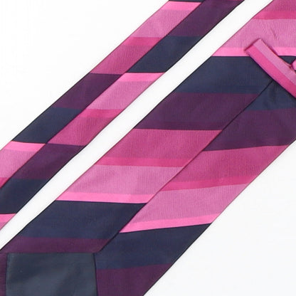 Marks and Spencer Mens Multicoloured Striped Polyester Pointed Tie One Size