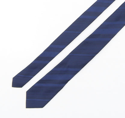 NEXT Mens Blue Striped Polyester Pointed Tie One Size