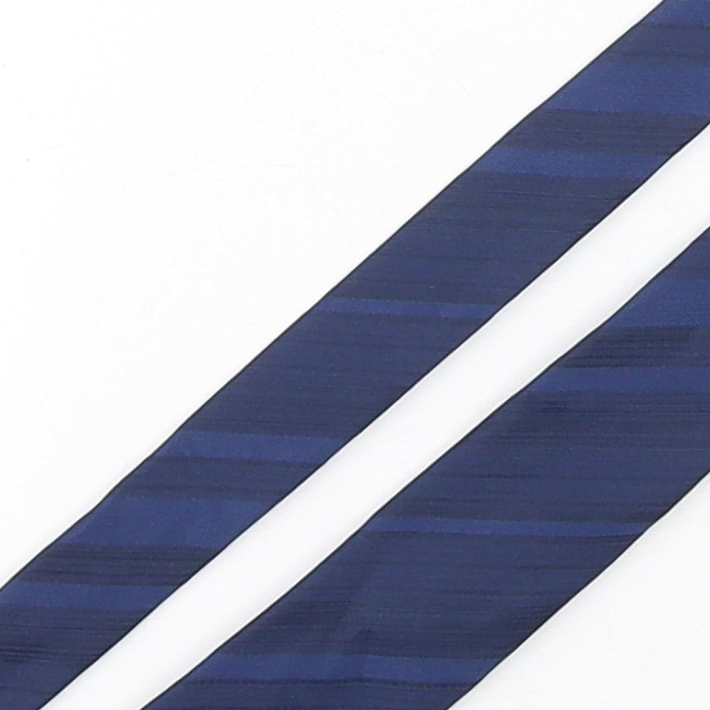 NEXT Mens Blue Striped Polyester Pointed Tie One Size