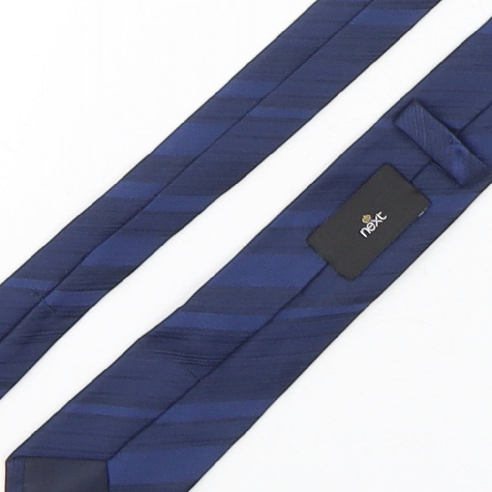 NEXT Mens Blue Striped Polyester Pointed Tie One Size