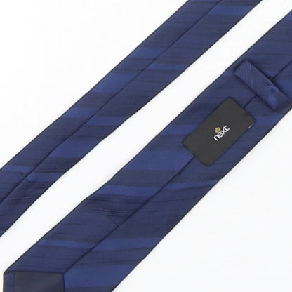 NEXT Mens Blue Striped Polyester Pointed Tie One Size