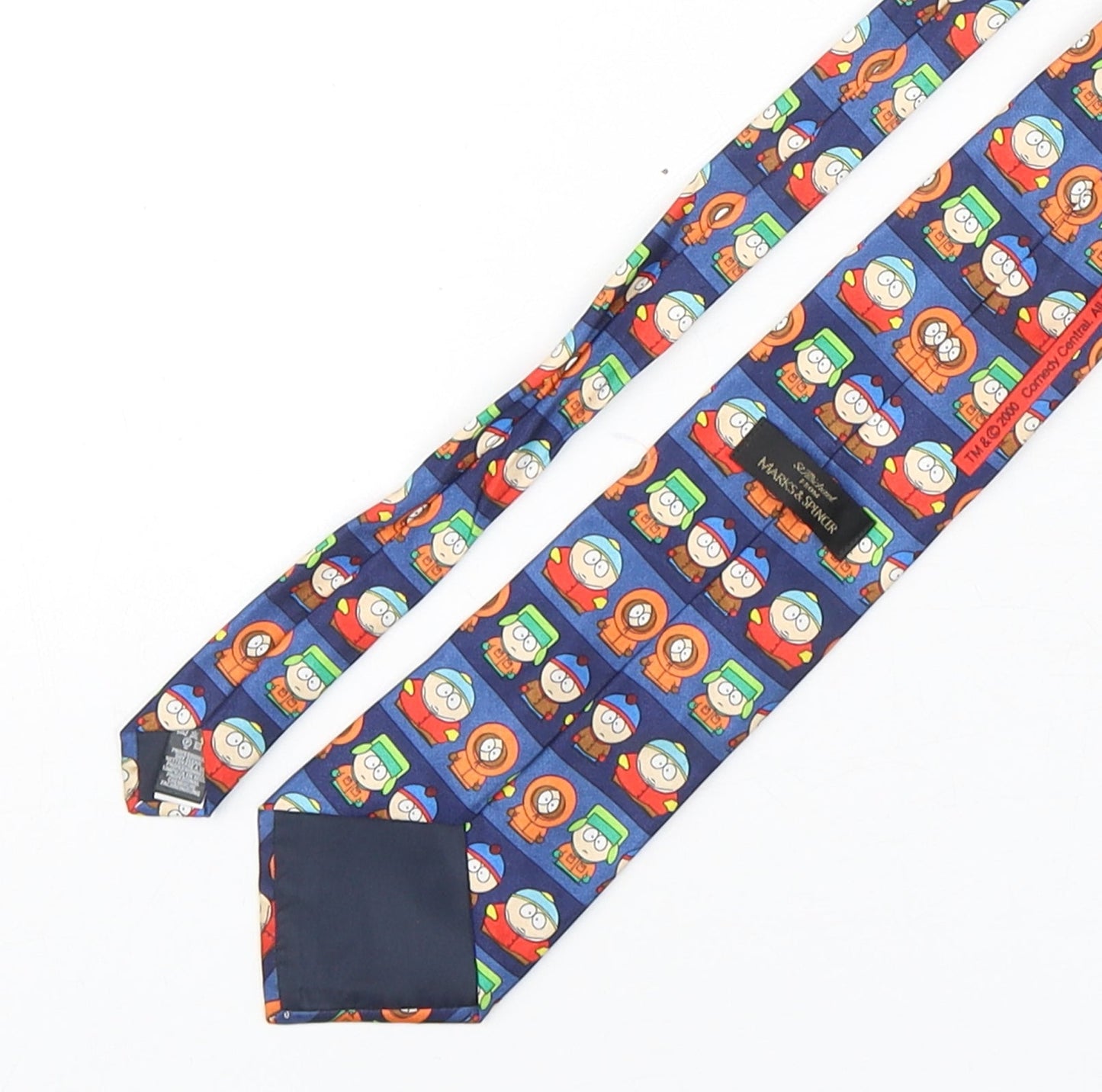 Marks and Spencer Mens Multicoloured Geometric Polyester Pointed Tie One Size - South