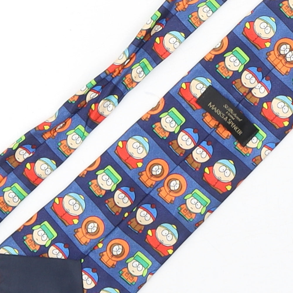 Marks and Spencer Mens Multicoloured Geometric Polyester Pointed Tie One Size - South