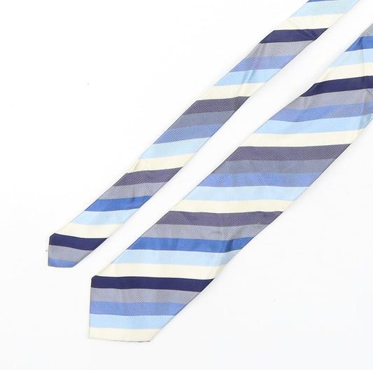 The Savile Row Company Mens Multicoloured Striped Silk Pointed Tie One Size