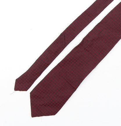 Savoy Taylors Guild Mens Red Geometric Silk Pointed Tie One Size