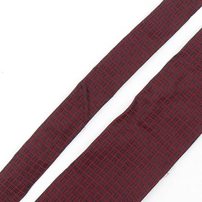 Savoy Taylors Guild Mens Red Geometric Silk Pointed Tie One Size