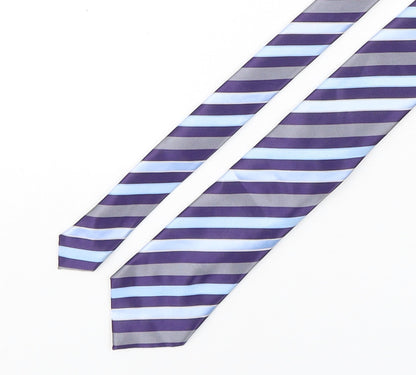 Marks and Spencer Mens Multicoloured Striped Polyester Pointed Tie One Size