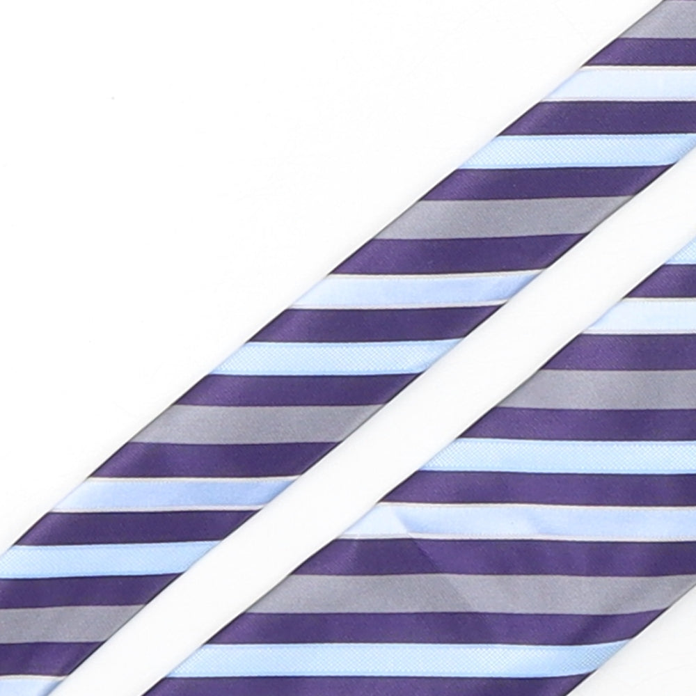 Marks and Spencer Mens Multicoloured Striped Polyester Pointed Tie One Size