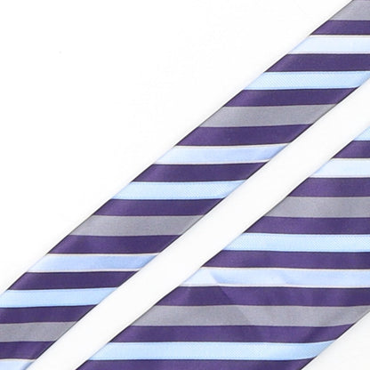 Marks and Spencer Mens Multicoloured Striped Polyester Pointed Tie One Size