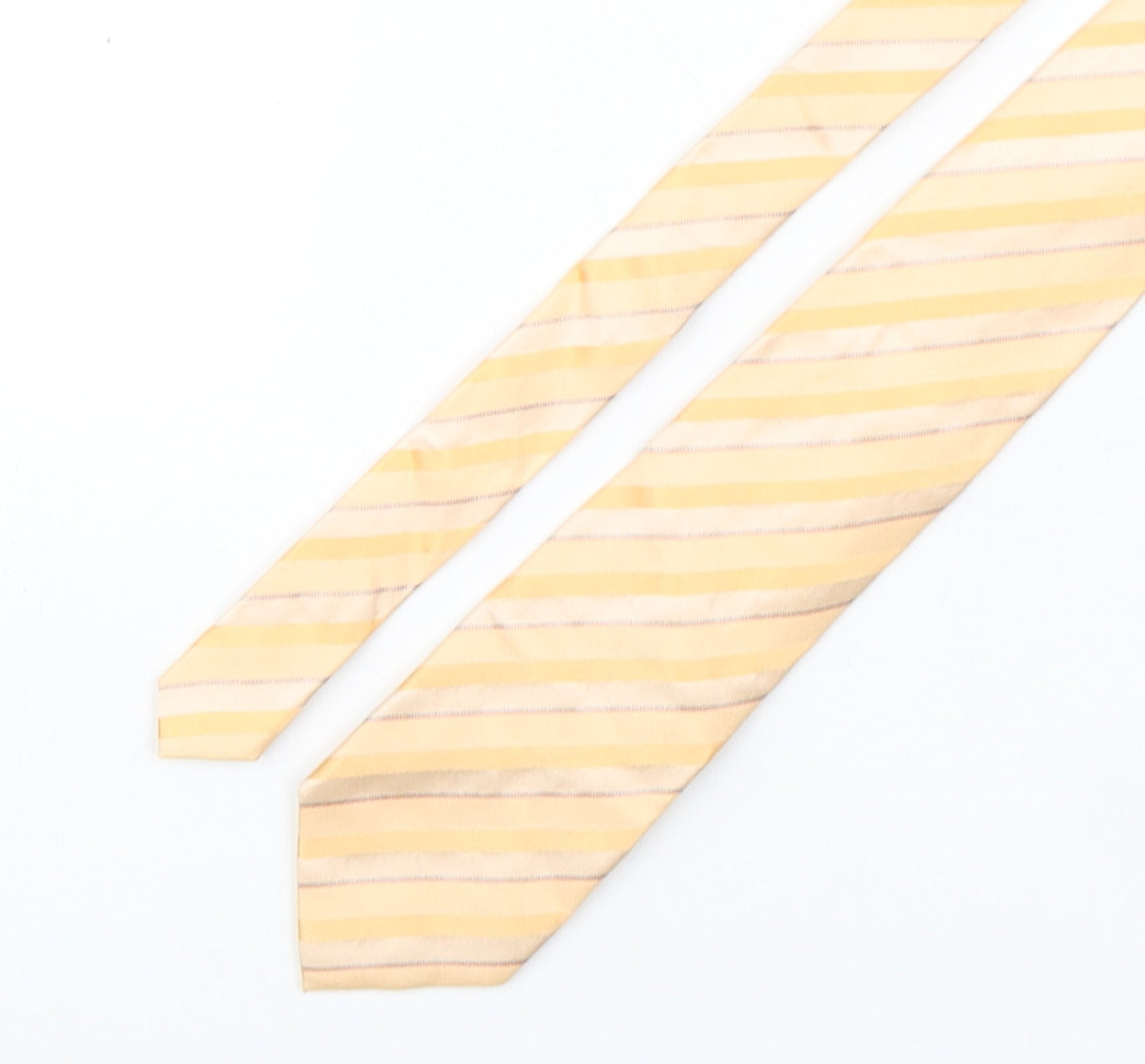 Nautica Mens Orange Striped Silk Pointed Tie One Size