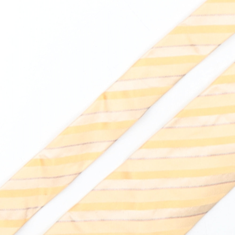 Nautica Mens Orange Striped Silk Pointed Tie One Size