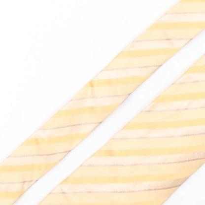 Nautica Mens Orange Striped Silk Pointed Tie One Size