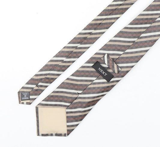 NEXT Mens Multicoloured Striped Silk Pointed Tie One Size