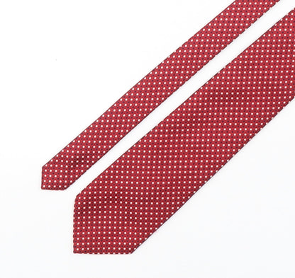 Marks and Spencer Mens Red Polka Dot Polyester Pointed Tie One Size