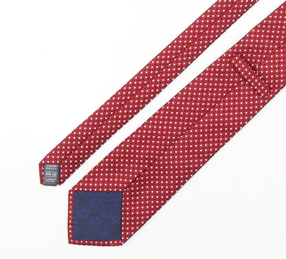 Marks and Spencer Mens Red Polka Dot Polyester Pointed Tie One Size