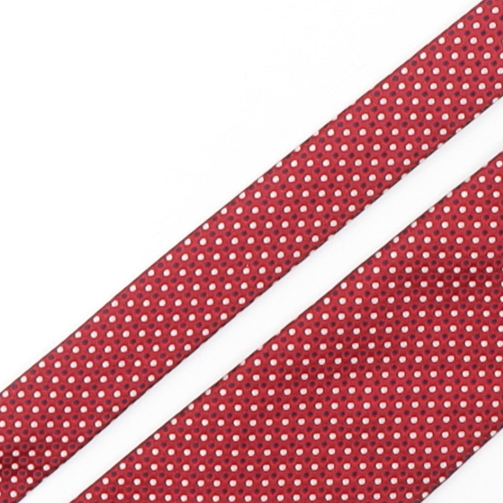 Marks and Spencer Mens Red Polka Dot Polyester Pointed Tie One Size