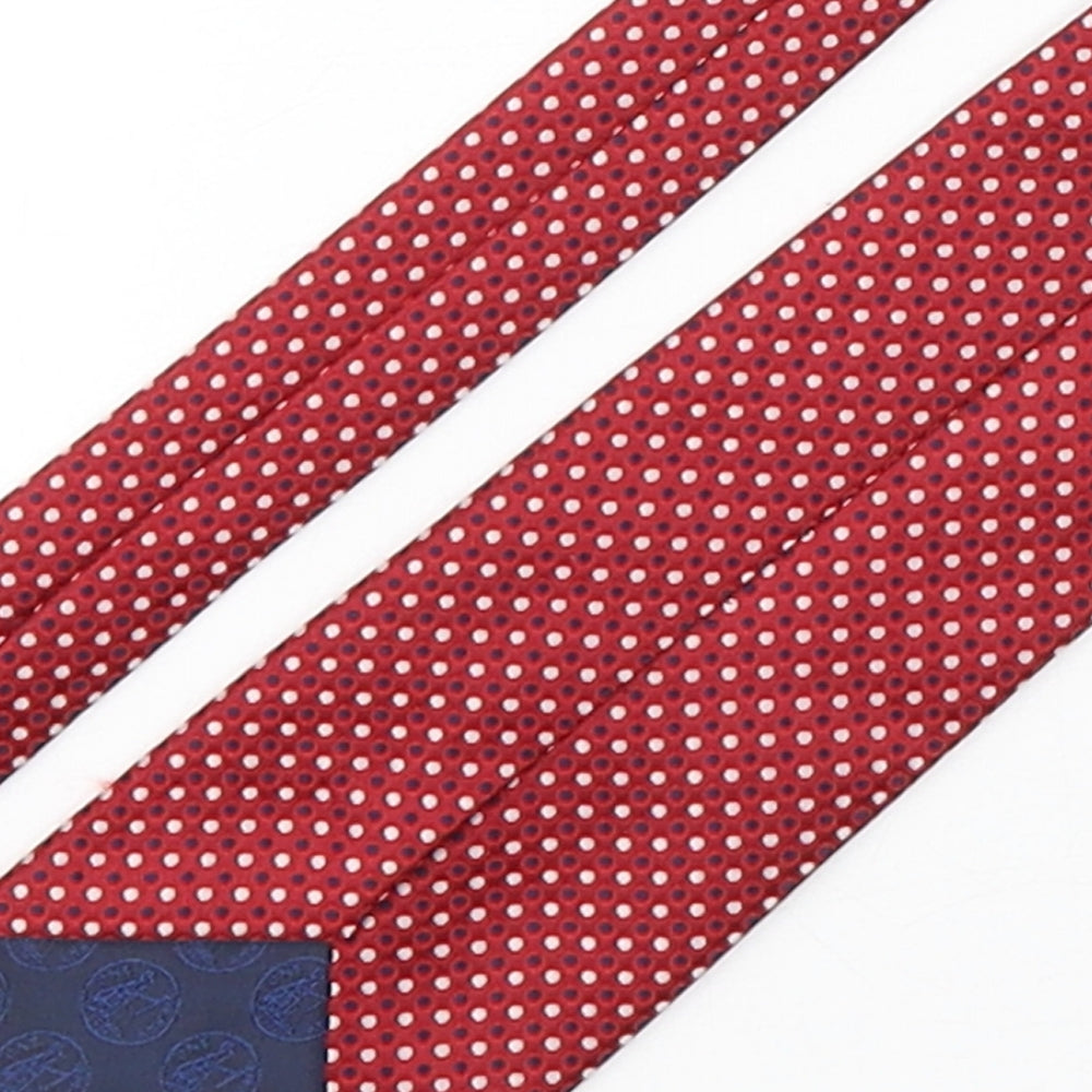 Marks and Spencer Mens Red Polka Dot Polyester Pointed Tie One Size