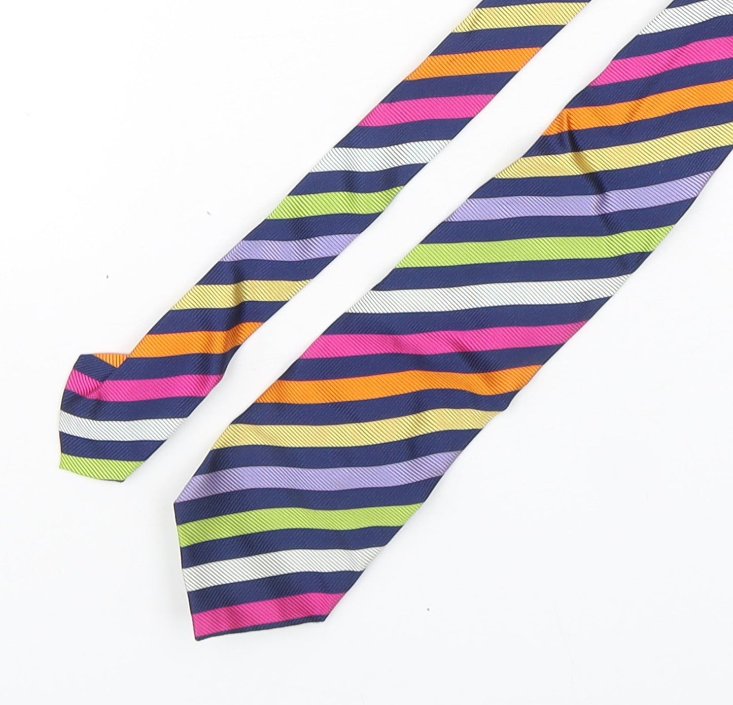 Marks and Spencer Mens Multicoloured Striped Silk Pointed Tie One Size
