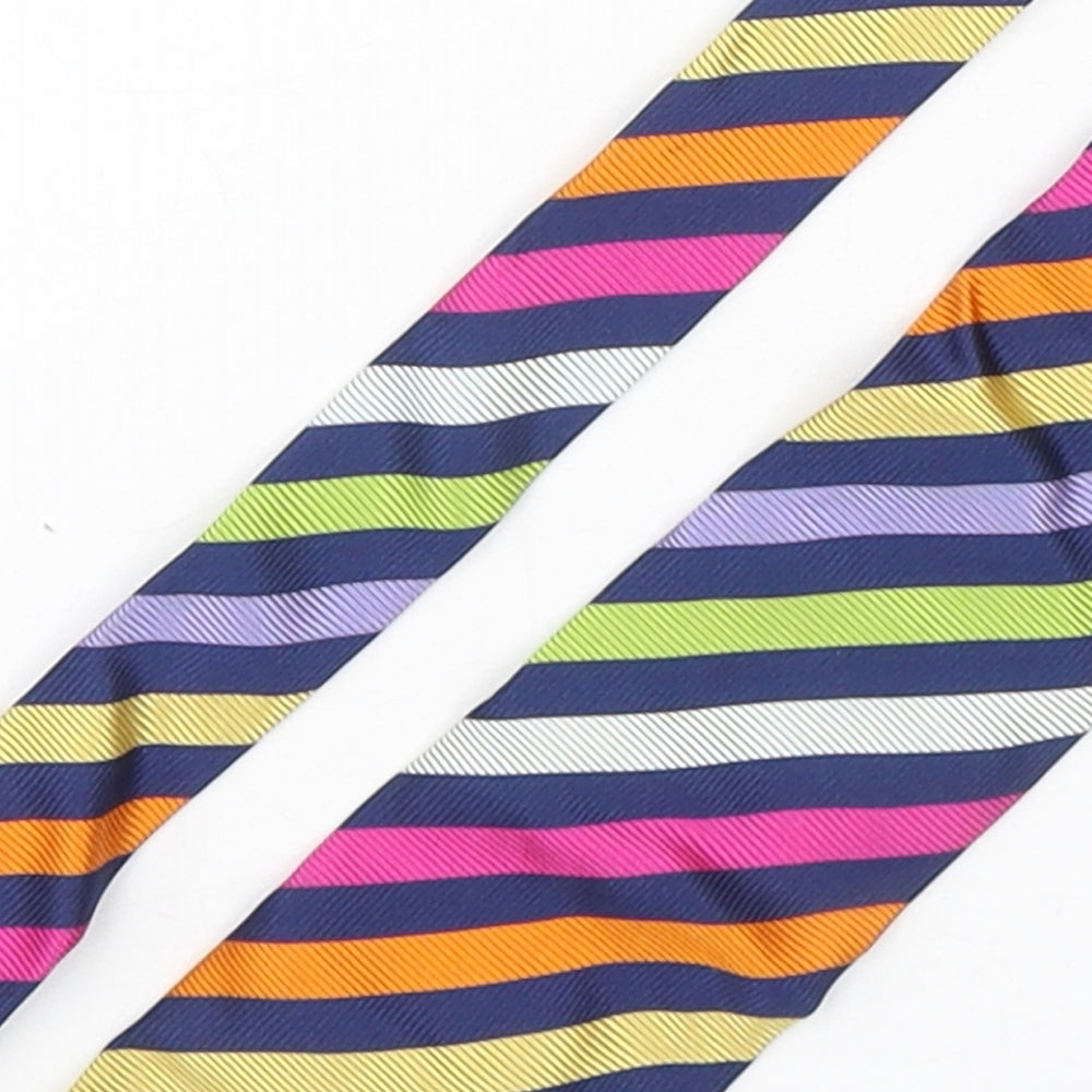 Marks and Spencer Mens Multicoloured Striped Silk Pointed Tie One Size
