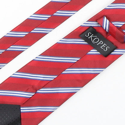 Skopes  Mens Multicoloured Striped Polyester Pointed Tie One Size