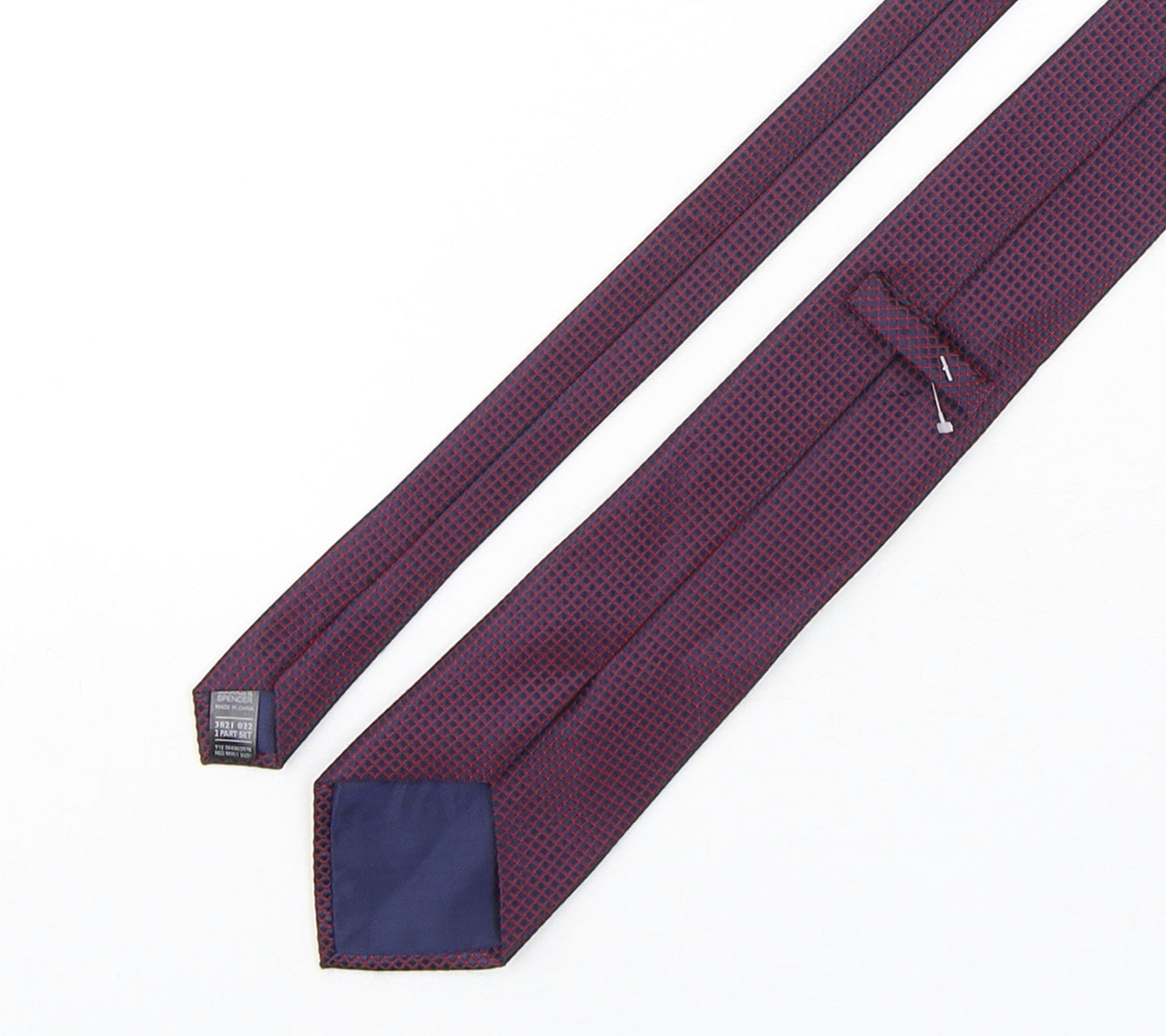 Marks and Spencer Mens Multicoloured Plaids & Checks Polyester Pointed Tie One Size