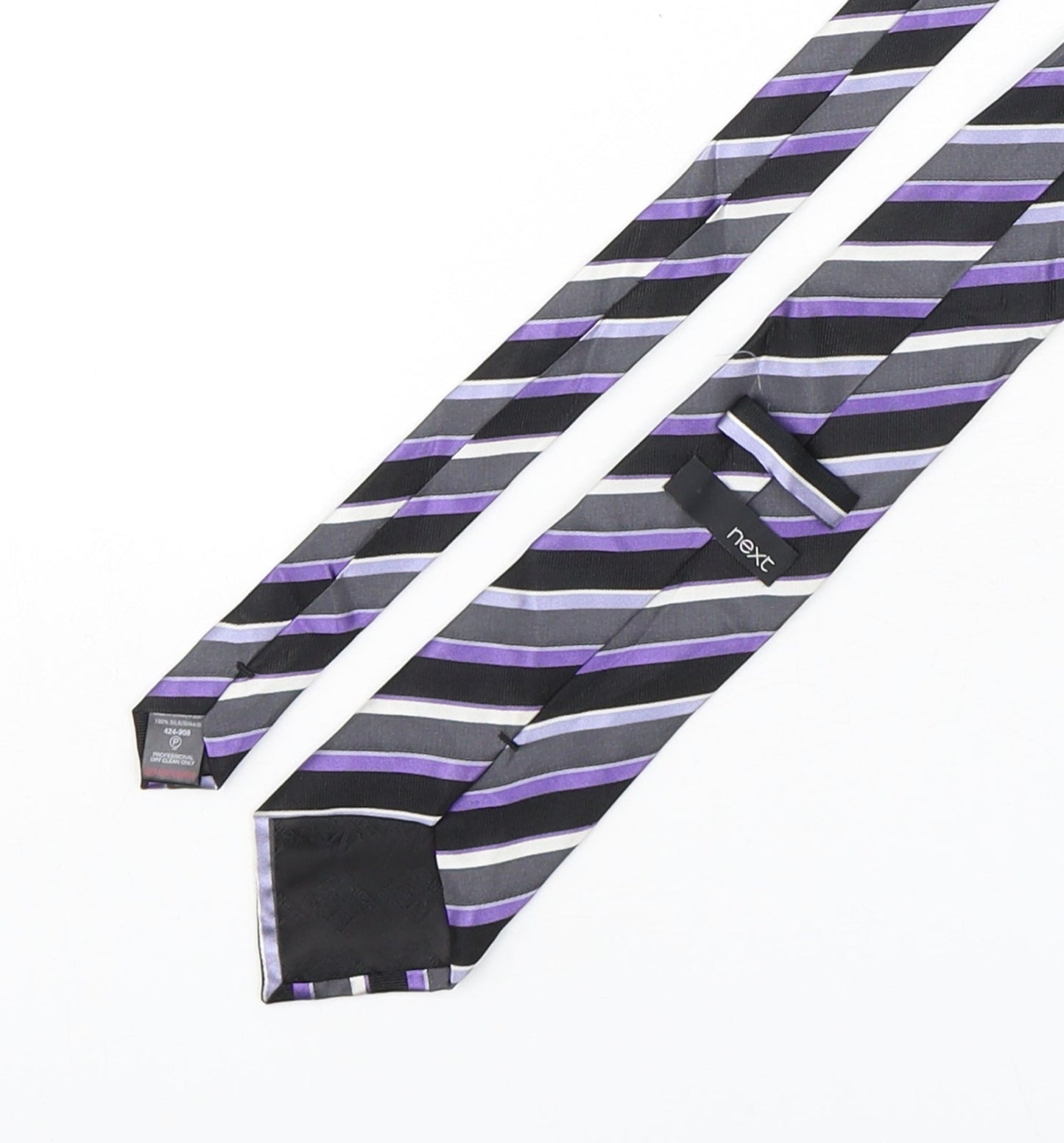 NEXT Mens Multicoloured Striped Silk Pointed Tie One Size