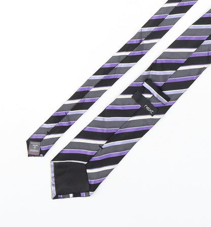 NEXT Mens Multicoloured Striped Silk Pointed Tie One Size