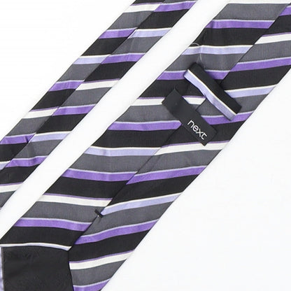 NEXT Mens Multicoloured Striped Silk Pointed Tie One Size