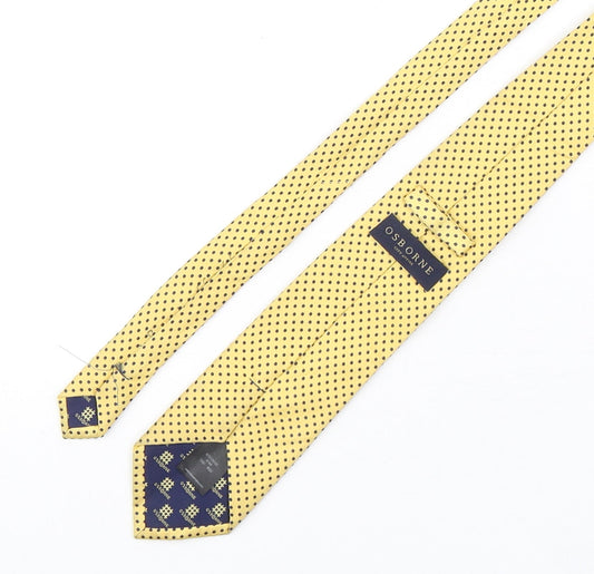 Osborne  Mens Multicoloured Polka Dot Silk Pointed Tie One Size