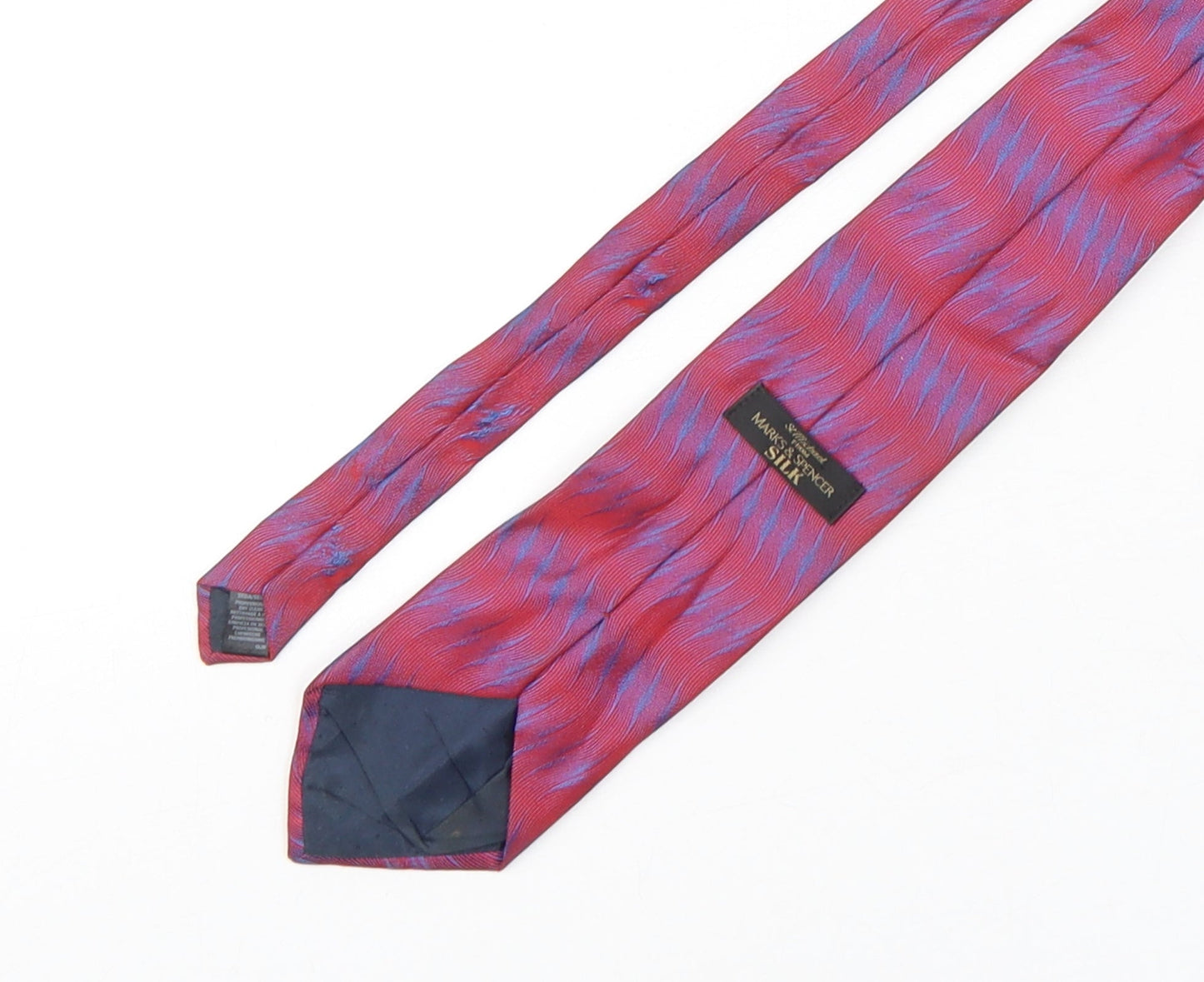 Marks and Spencer Mens Multicoloured Geometric Silk Pointed Tie One Size