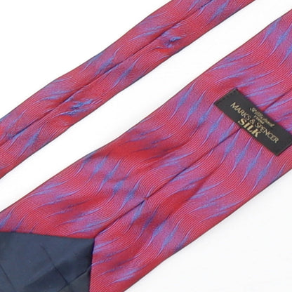Marks and Spencer Mens Multicoloured Geometric Silk Pointed Tie One Size