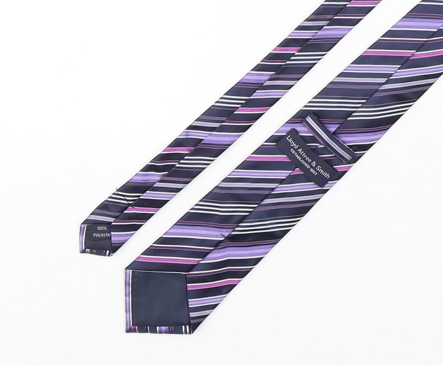 Lloyd Attree & Smith Mens Multicoloured Striped Polyester Pointed Tie One Size