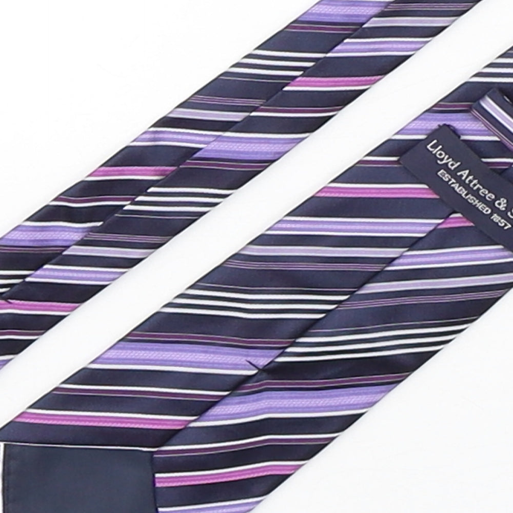 Lloyd Attree & Smith Mens Multicoloured Striped Polyester Pointed Tie One Size