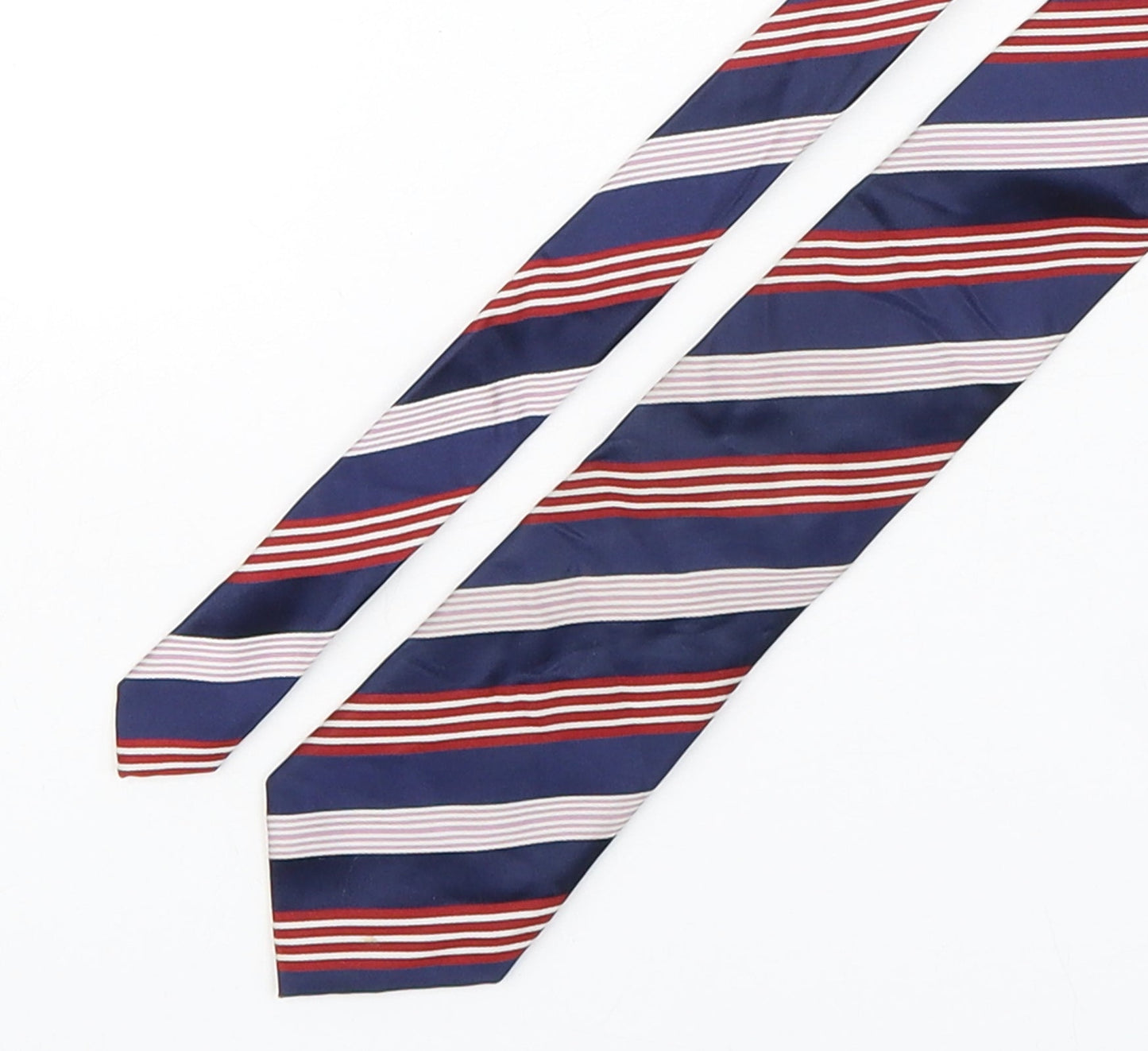 George Mens Multicoloured Striped Silk Pointed Tie One Size