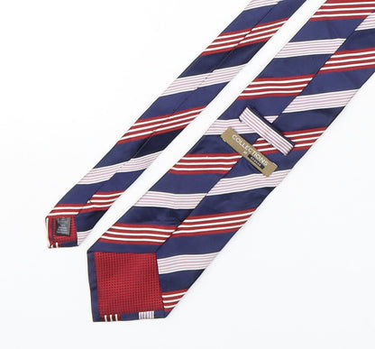 George Mens Multicoloured Striped Silk Pointed Tie One Size