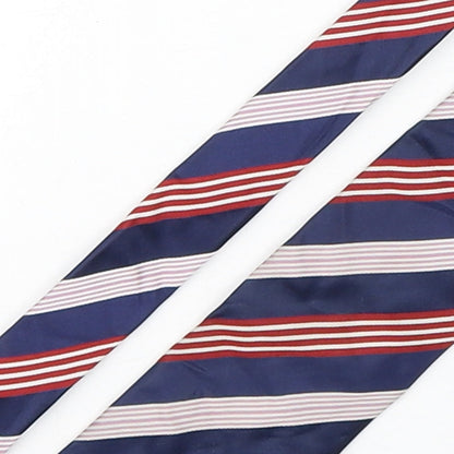 George Mens Multicoloured Striped Silk Pointed Tie One Size