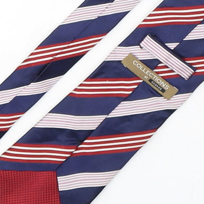 George Mens Multicoloured Striped Silk Pointed Tie One Size