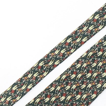 Rene Chagal Mens Multicoloured Geometric Silk Pointed Tie One Size - Golf