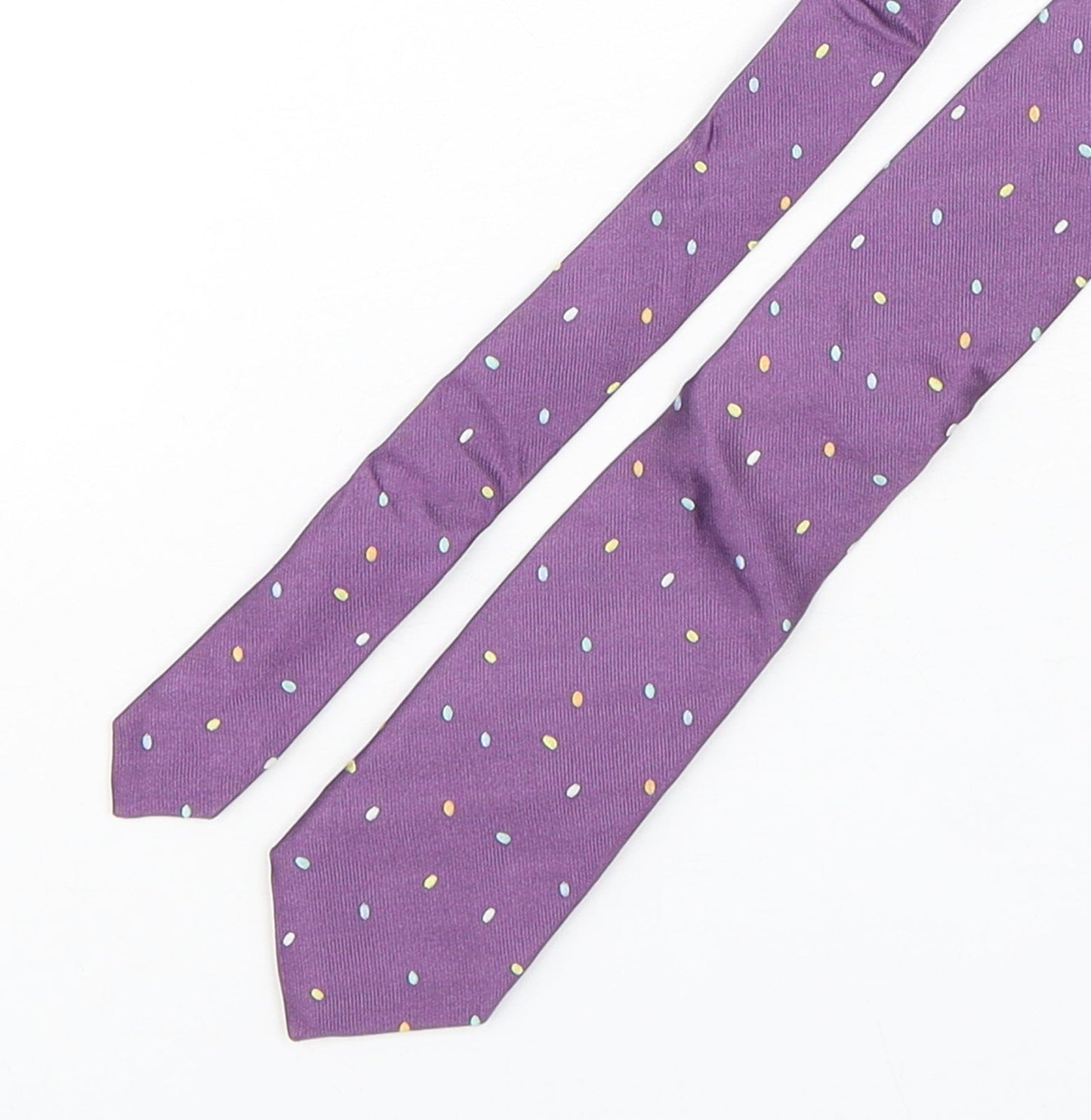 Marks and Spencer Mens Purple Polka Dot Silk Pointed Tie One Size