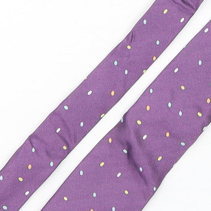 Marks and Spencer Mens Purple Polka Dot Silk Pointed Tie One Size