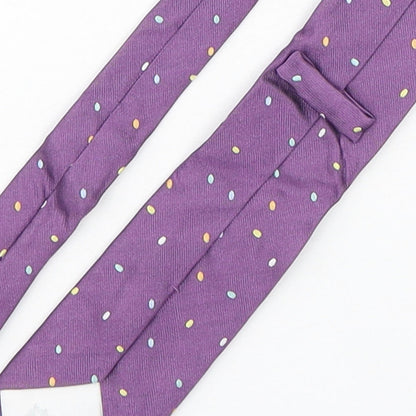 Marks and Spencer Mens Purple Polka Dot Silk Pointed Tie One Size