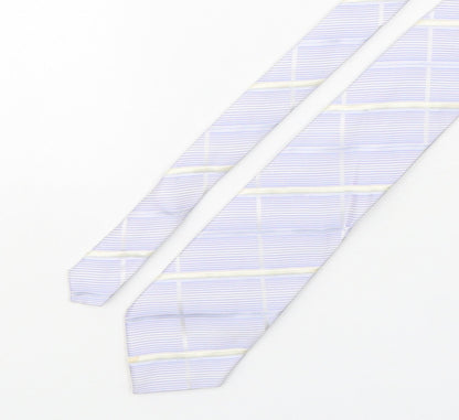 NEXT Mens Blue Plaids & Checks Silk Pointed Tie One Size