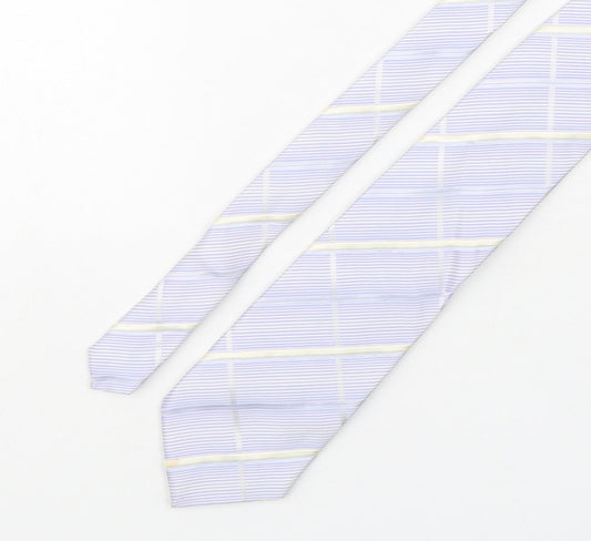 NEXT Mens Blue Plaids & Checks Silk Pointed Tie One Size