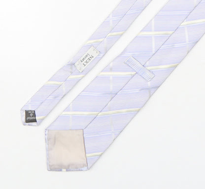 NEXT Mens Blue Plaids & Checks Silk Pointed Tie One Size