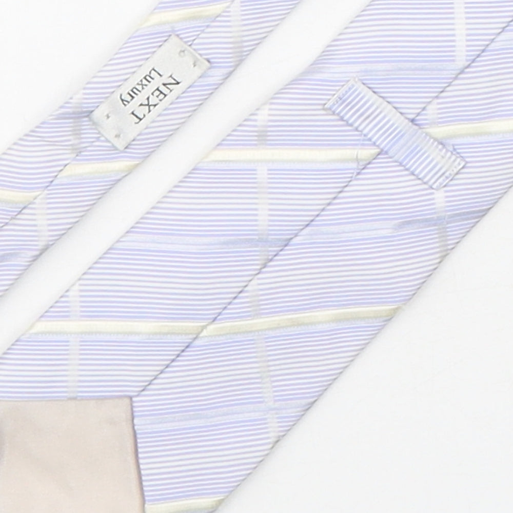 NEXT Mens Blue Plaids & Checks Silk Pointed Tie One Size