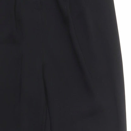 F&F Womens Black  Polyester Dress Pants Trousers Size 12 L28 in Regular Button