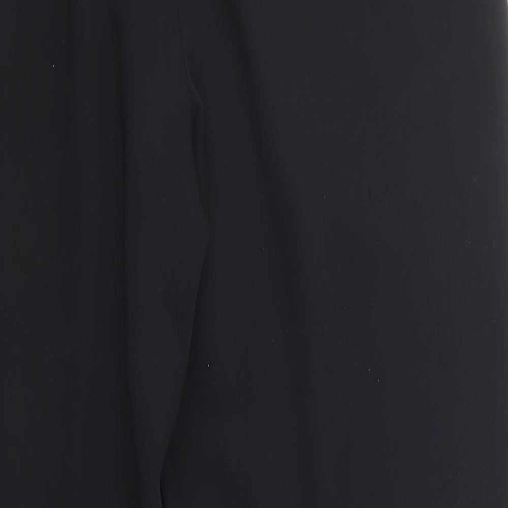 F&F Womens Black  Polyester Dress Pants Trousers Size 12 L28 in Regular Button