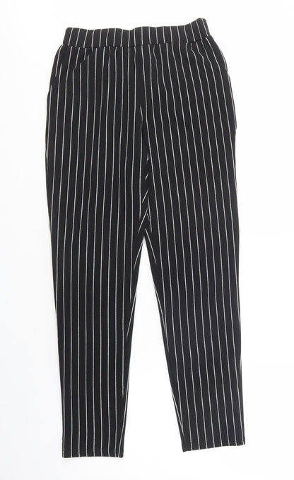 SheIn Womens Black Striped Polyester Trousers  Size M L29 in Regular